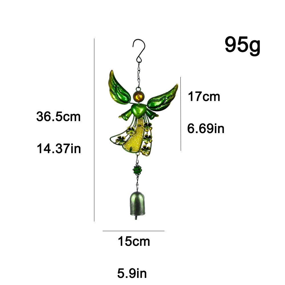 Wholesale Angel Wrought Iron Metal Glass Painted Wind Chime